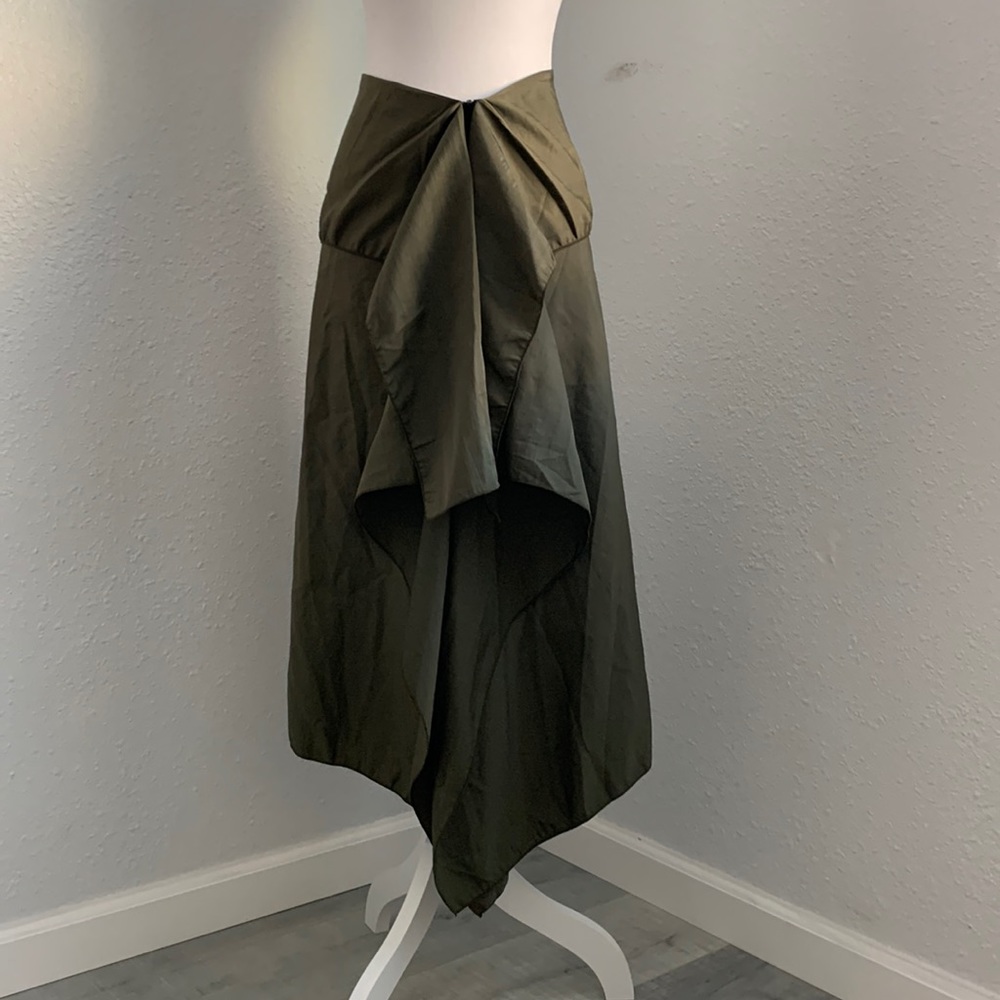 Surrealist olive green skirt
